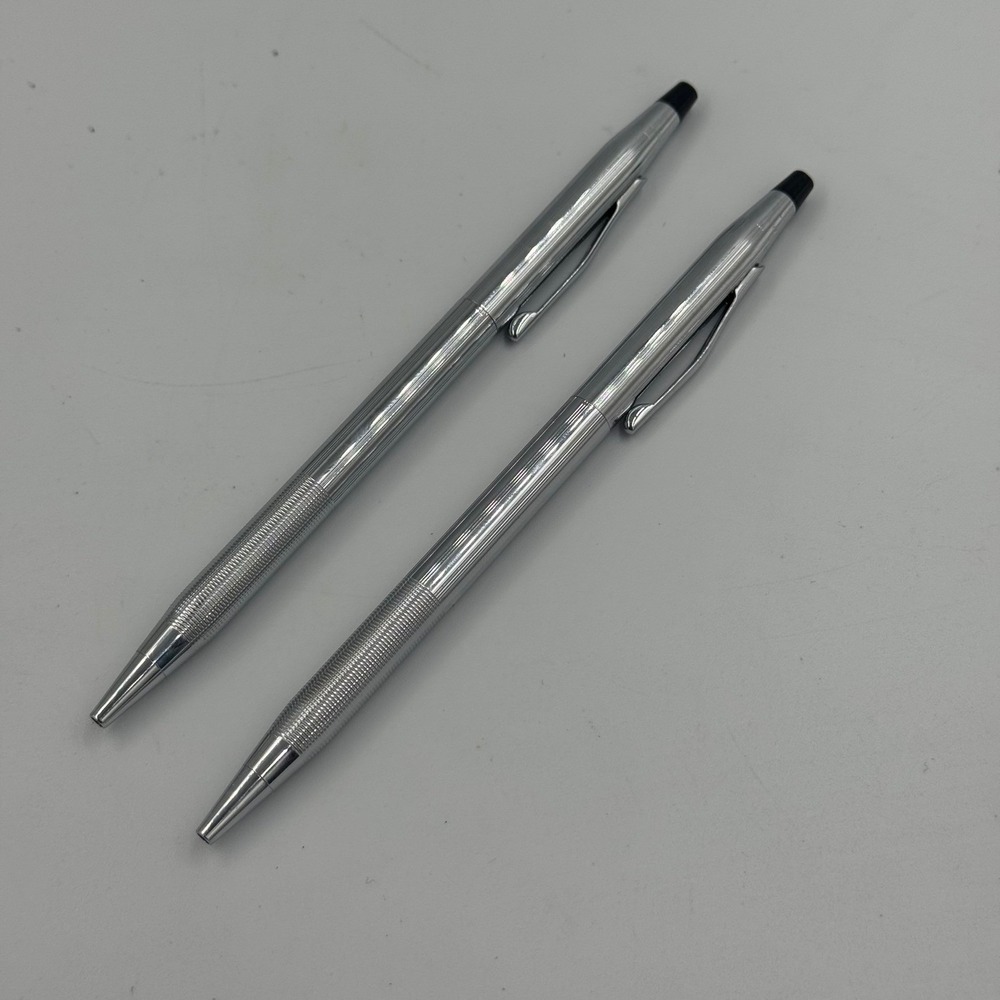 Cross Ballpoint Pen Set OS Silver‎ Chrome Vintage Century Made in USA